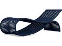 Wave Aluminum Rope Chaise Lounge in Midnight Blue