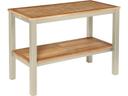 Aura Serving Table Champagne Powder-Coated Aluminum Natural Teak