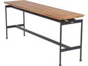 Layout 65-Inch Teak Narrow Console Table Forge Grey Stainless Steel
