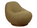 Gem Lounge Chair with Teak Swivel in Turmeric Yellow
