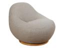 Gem Rise Lounge Chair with Teak Swivel in Light Brown