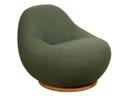 Gem Dark Green Rise Lounge Chair with Teak Swivel