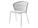 Lean Dining Side Chair with Cane-line Weave in White Grey