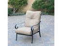 Santa Anita Cast Aluminum Club Chair in Antique Bronze with Sesame Cushions
