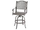 Darlee Nassau Cast Aluminum Swivel Bar Stool with Cushion in Antique Bronze