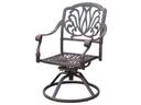 Elisabeth Cast Aluminum Swivel Rocker Dining Armchair in Antique Bronze