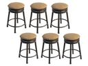 Backless Cast Aluminum Round Swivel Bar Stool with Seat Cushion Set of 6
