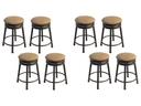 Backless Cast Aluminum Round Swivel Bar Stool with Seat Cushion Set of 8