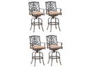 Santa Barbara Cast Aluminum Antique Bronze Swivel Bar Stool Set of 4