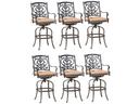 Santa Barbara Cast Aluminum Antique Bronze Swivel Bar Stool Set of 6