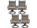 Mountain View Sling Cast Aluminum Antique Bronze Swivel Rocker Dining Arm Chair Set of 4