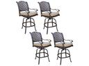 Standard Nassau Cast Aluminum Antique Bronze Swivel Bar Stool Set of 4