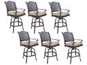 Standard Nassau Cast Aluminum Antique Bronze Swivel Bar Stool Set of 6