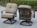 Santa Monica Cast Aluminum Antique Bronze Swivel Rocker Lounge Chair Set of 4
