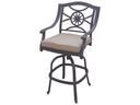 Ten Star Cast Aluminum Antique Bronze Swivel Bar Stool Set of 4