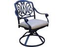 Elisabeth Cast Aluminum Antique Bronze Swivel Rocker Dining Arm Chair Set of 4