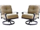 Elisabeth Cast Aluminum Swivel Rocker Club Chair with Cushions Set of 2