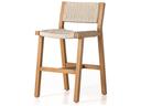 Delano Natural Teak Counter Stool with Ivory Polypropylene Rope