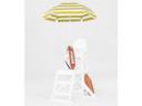 Frankford Outdoor Umbrellas Lifeguard Silver Anodized Centerpole Outdoor Umbrella - Fiberglass Ribs - Striped Fabric