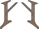 Alpha Lateral Table Base in Taupe