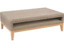 Frances Teak 45-Inch Rectangular Coffee Table with Glass Top