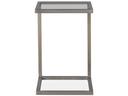 Elements Stainless Steel Rectangular Outdoor End Table with Glass