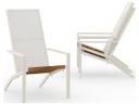Bondi Quick Ship Sling Aluminum Teak Tall Adirondack Chair in Cotton White