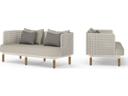 Daisy Mae Deep Seating Loveseat with Alabaster Wicker and Teak Legs