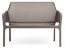 Net 2-Seater Fiberglass Resin Stackable Bench in Tortora
