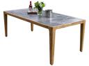 Teak and Orobico Sintered Stone Rectangle Dining Table 78.5 Inch