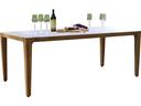 Teak Monte Bianco Sintered Stone Dining Table 79 Inch