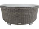 Vallejo 42-Inch Round Wicker Coffee Table in Grey