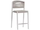 Naples Aluminum Rope Counter Stool in Oat Milk and White
