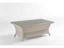 Mayfair Rectangular Wicker Glass Top Coffee Table in Pebble