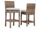 Havana Wicker Patio Counter Stool in Canvas Flax