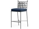 Provence Wrought Iron Cushion Bar Stool in Century Pewter