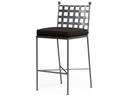 Provence Wrought Iron Bar Stool with Sunbrella Spectrum Carbon Cushion