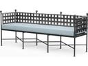 Provence Wrought Iron Cushion Bench in Century Pewter