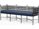 Provence Wrought Iron Cushion Bench in Century Pewter