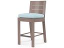 Laguna Driftwood Aluminum Cushion Bar Stool with Sunbrella Canvas Skyline