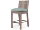 Laguna Driftwood Aluminum Cushion Bar Stool with Sunbrella Cast Mist