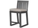 Redondo Slate Aluminum Cushion Counter Stool with Sunbrella Canvas Natural