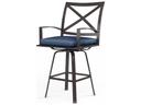 La Jolla Espresso Aluminum Cushion Swivel Counter Stool