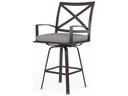 La Jolla Aluminum Swivel Counter Stool with Sunbrella Cushion in Espresso