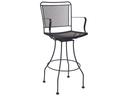 Constantine Wrought Iron Swivel Patio Bar Stool with Cushion