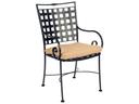 Sheffield Wrought Iron Outdoor Dining Arm Chair with Cushion