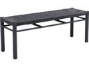 Iska Faux Wood Wicker Outdoor Bench in Black
