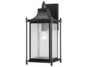 Dunnmore 1-Light Outdoor Wall Lantern with Seeded Glass in Black