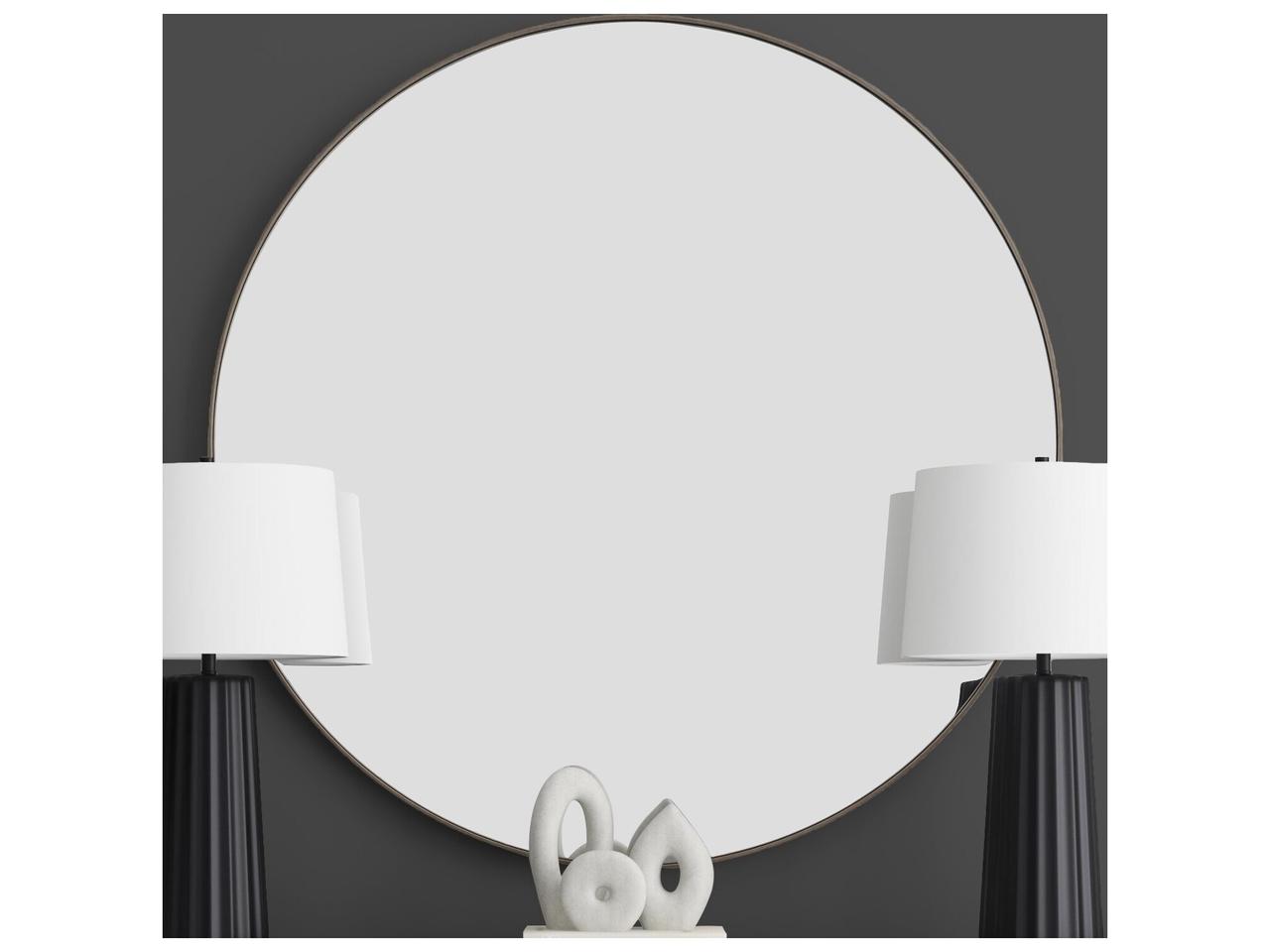 Bassett Mirror Tucker 72-Inch Round Wall Mirror — Antique Gold