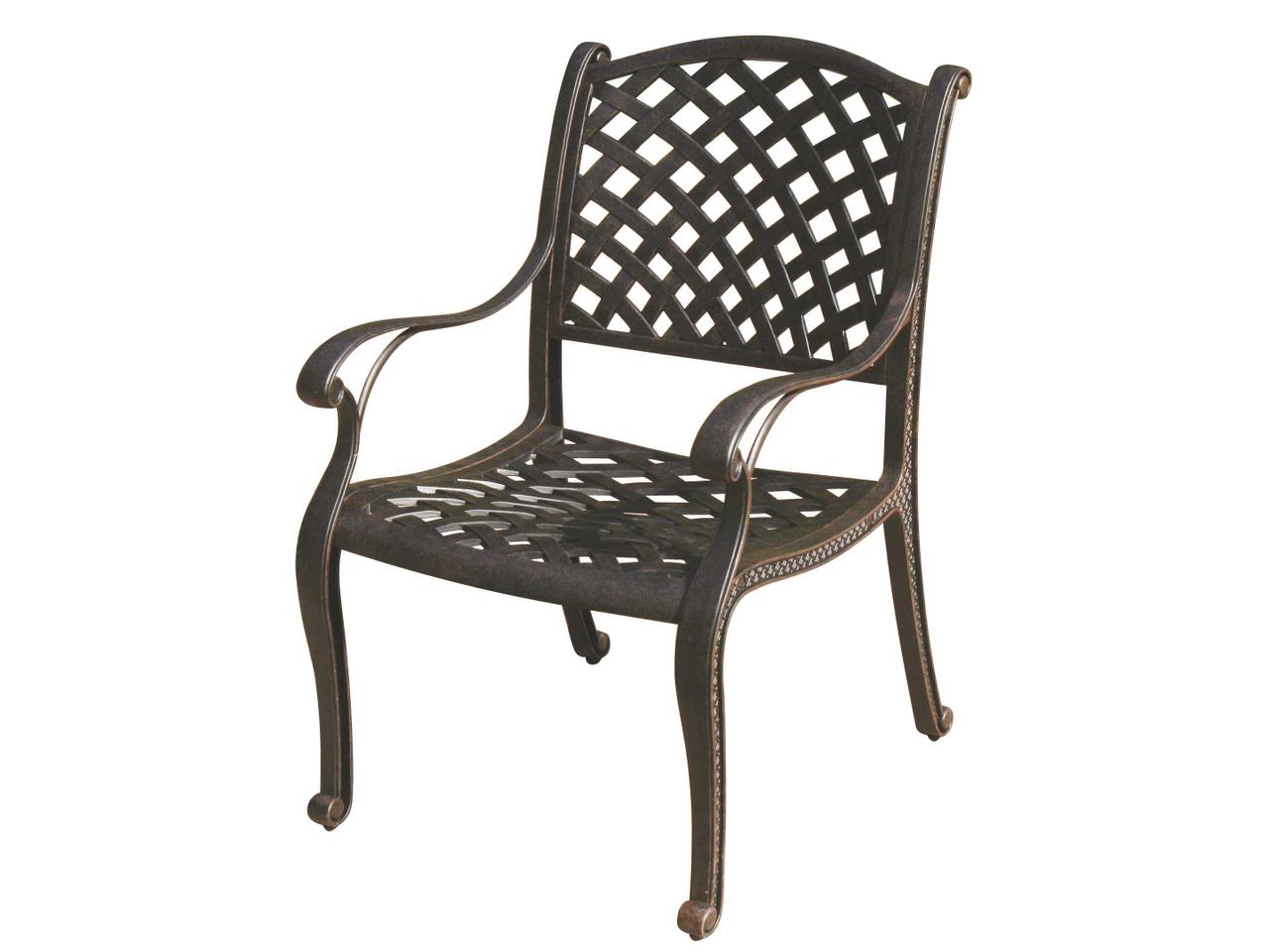 Darlee Nassau Cast Aluminum Dining Armchair in Antique Bronze